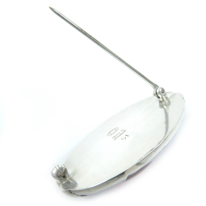 Great Georg Jensen Brooch Classic Silver orange SV925 Women 51