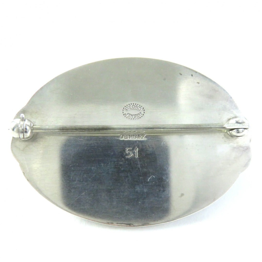 Great Georg Jensen Brooch Classic Silver orange SV925 Women 51