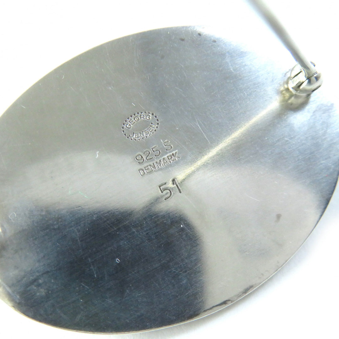 Great Georg Jensen Brooch Classic Silver orange SV925 Women 51