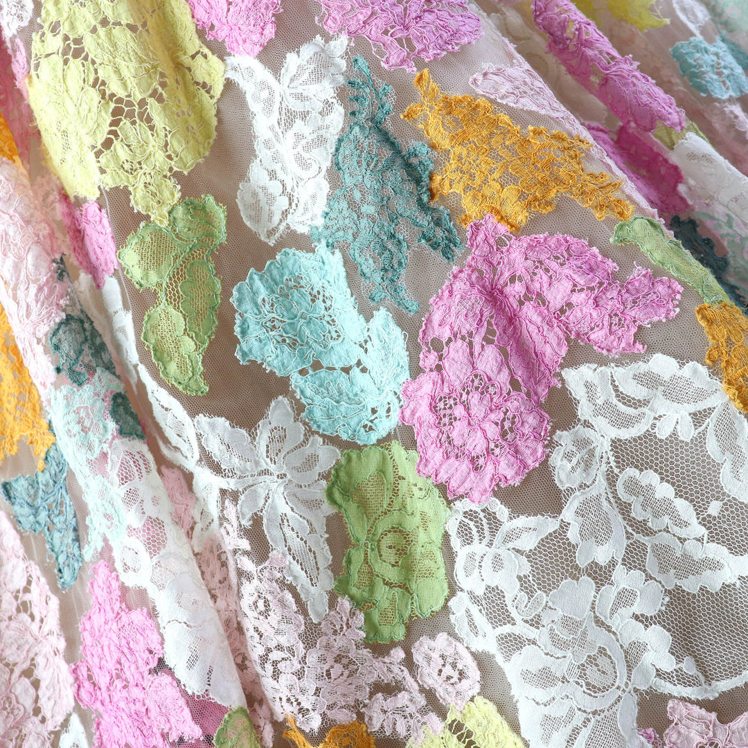 Discounted Great VALENTINO dress Floral lace design, long sleeves, multicolor Women 38