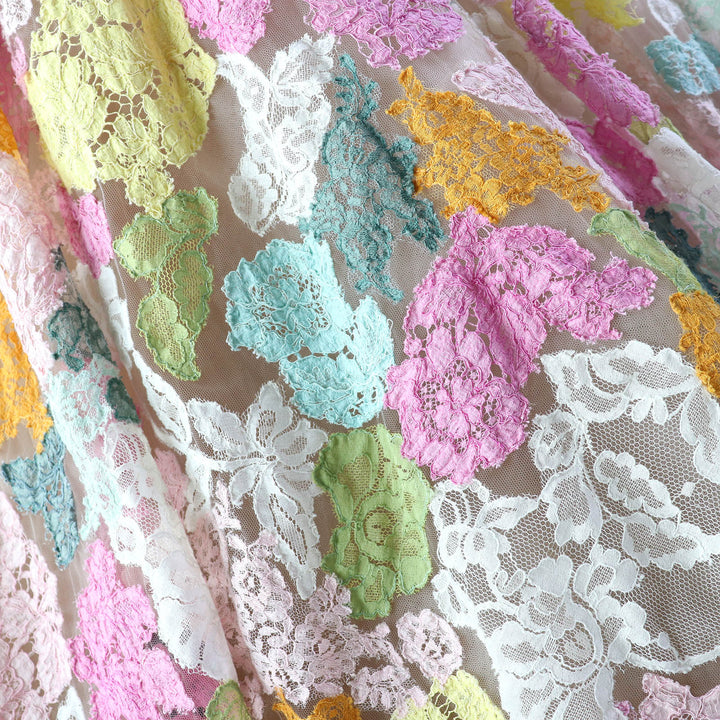 Discounted Great VALENTINO dress Floral lace design, long sleeves, multicolor Women 38
