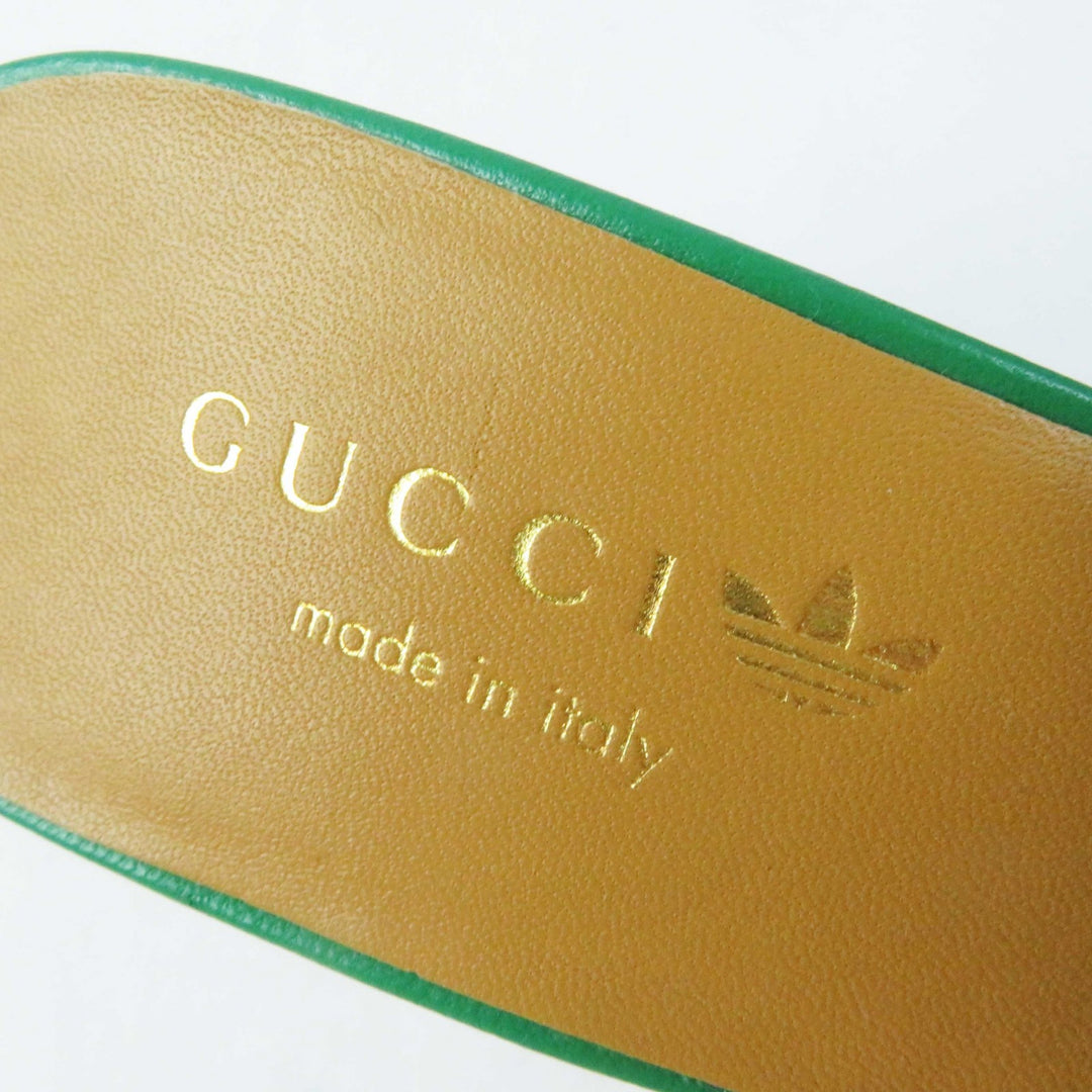 Discounted Pristine GUCCI×adidas Mule GG logo Green white leather Women 36 722445