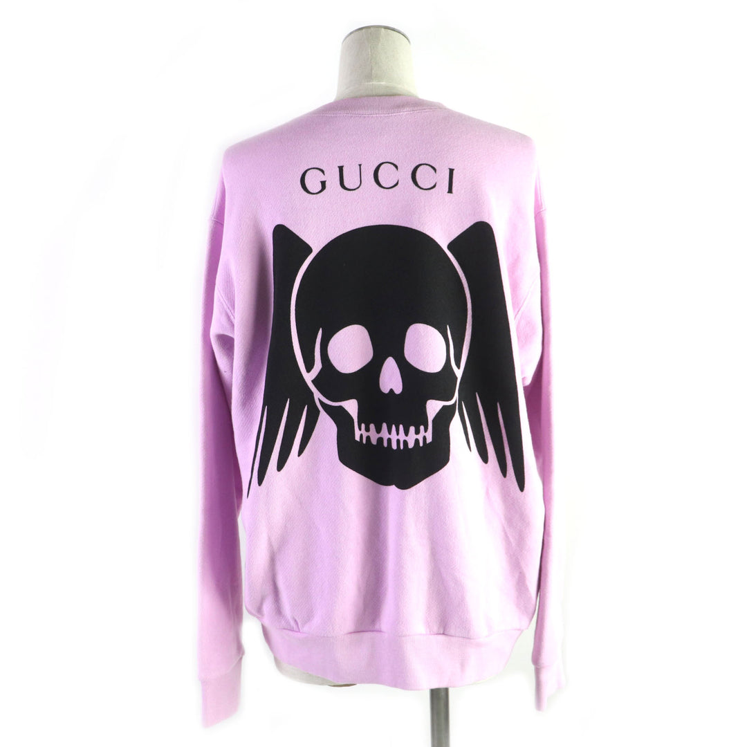 Discounted Great GUCCI sweat Skull print crew neck pullover Purple pink cotton Women XS