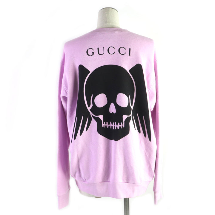Discounted Great GUCCI sweat Skull print crew neck pullover Purple pink cotton Women XS