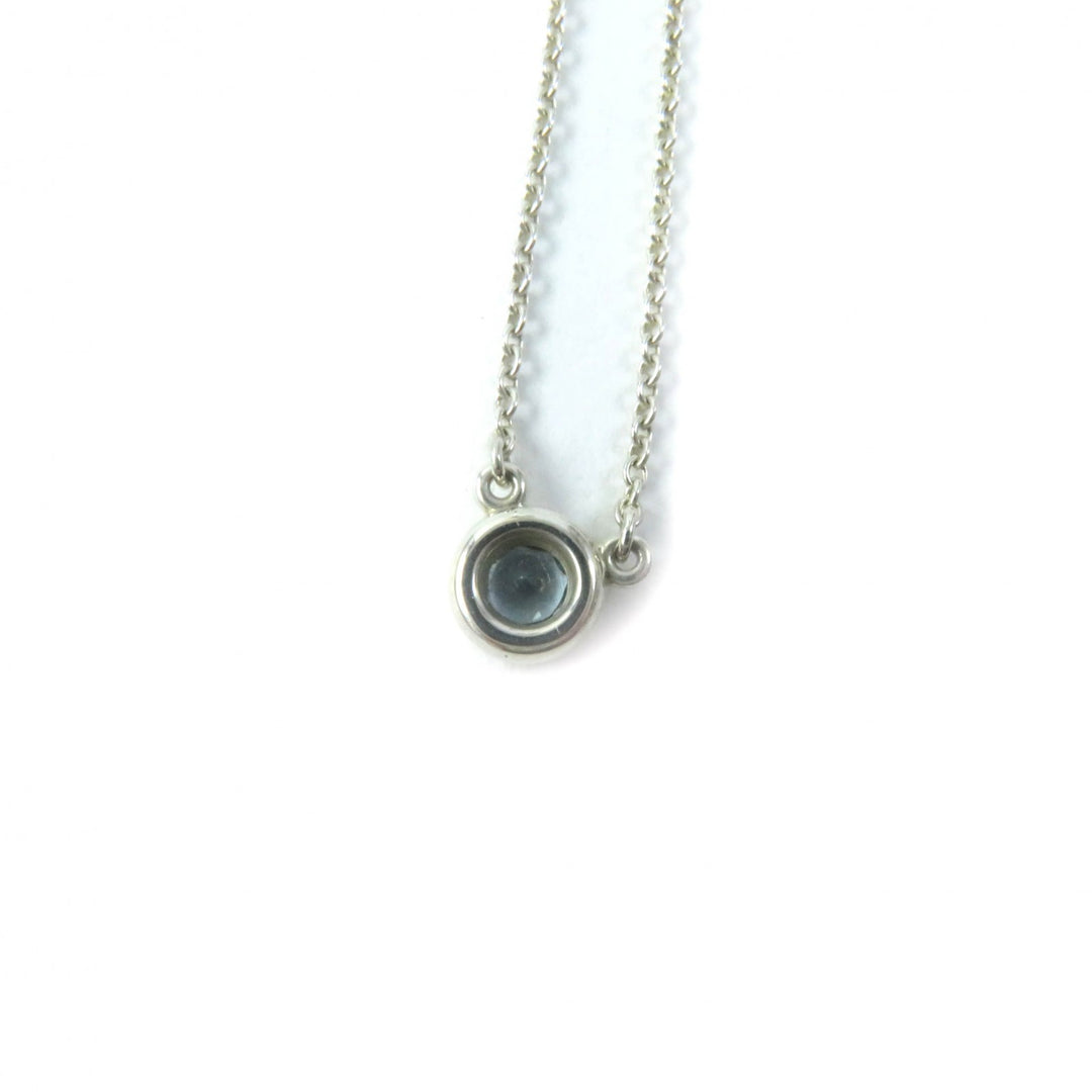 Great TIFFANY&Co. Necklace Color by the Yard Aquamarine 0.13 carat Silver SV925
