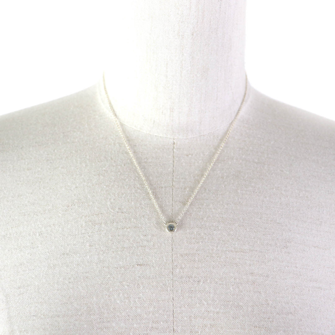 Great TIFFANY&Co. Necklace Color by the Yard Aquamarine 0.13 carat Silver SV925