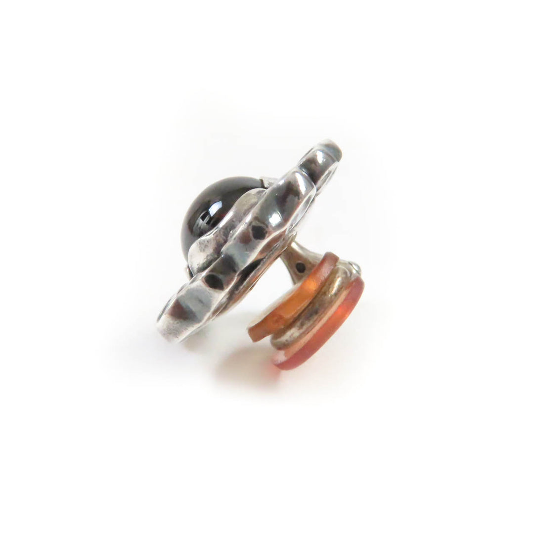 Discounted Great Georg Jensen Earring Bloom Silver Red AG925 Women 2002 Ear clip/Earring