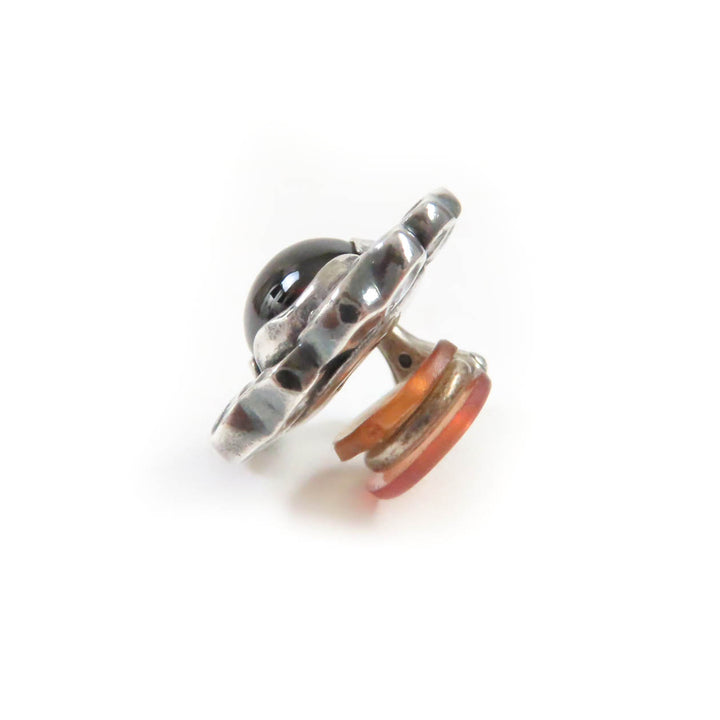 Discounted Great Georg Jensen Earring Bloom Silver Red AG925 Women 2002 Ear clip/Earring