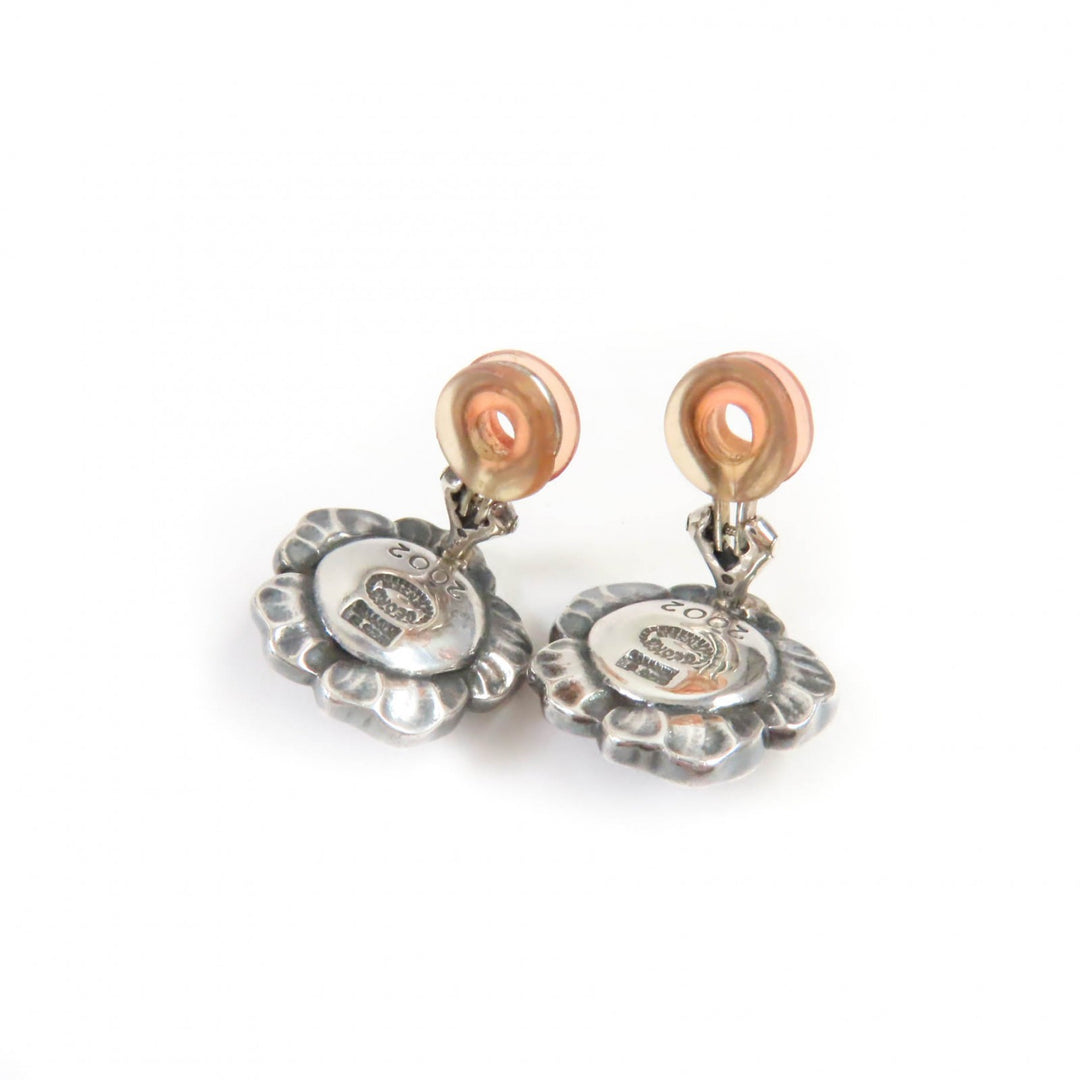 Discounted Great Georg Jensen Earring Bloom Silver Red AG925 Women 2002 Ear clip/Earring