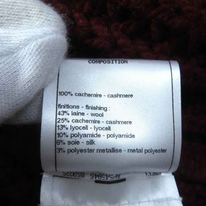 Excellent CHANEL cardigan Bordeaux cashmere Women P72932