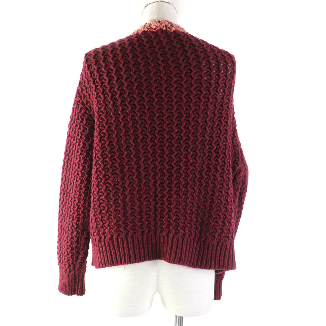 Excellent CHANEL cardigan Bordeaux cashmere Women P72932
