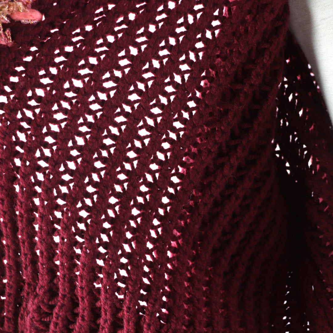Excellent CHANEL cardigan Bordeaux cashmere Women P72932