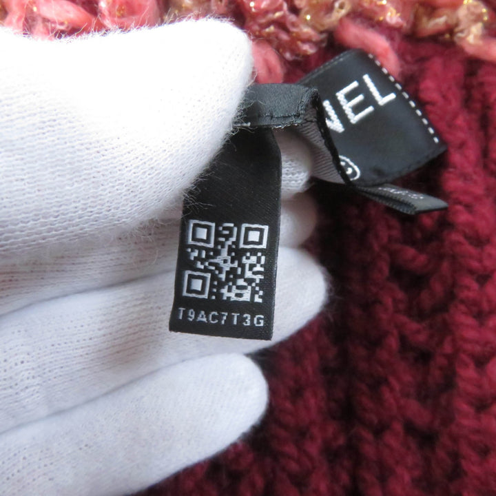 Excellent CHANEL cardigan Bordeaux cashmere Women P72932