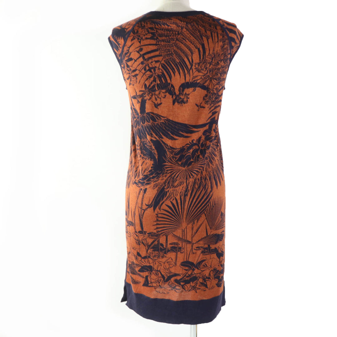 Excellent HERMES one piece FLAMINGO PARTY Flamingo Party Brown navy cashmere 34