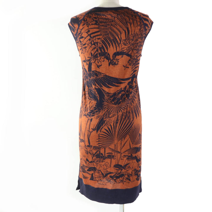 Excellent HERMES one piece FLAMINGO PARTY Flamingo Party Brown navy cashmere 34