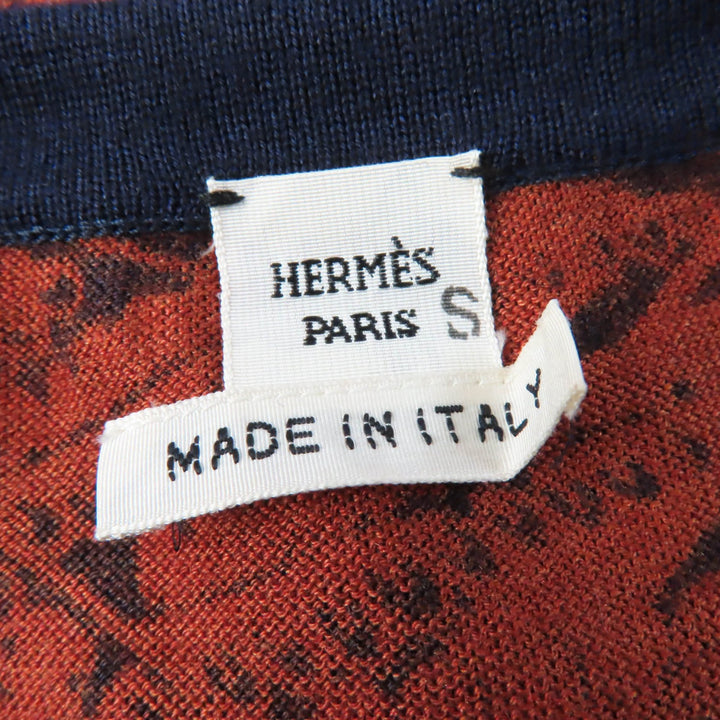 Excellent HERMES one piece FLAMINGO PARTY Flamingo Party Brown navy cashmere 34