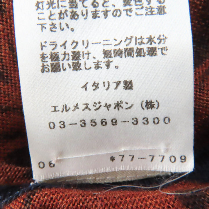 Excellent HERMES one piece FLAMINGO PARTY Flamingo Party Brown navy cashmere 34
