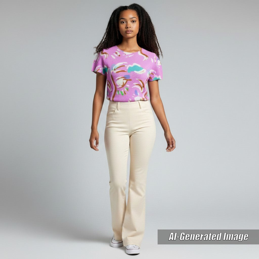Discounted 
 Pristine me ISSEY MIYAKE T-shirt All-over print waffle pleated short sleeve Multi polyester Women MI23FK226