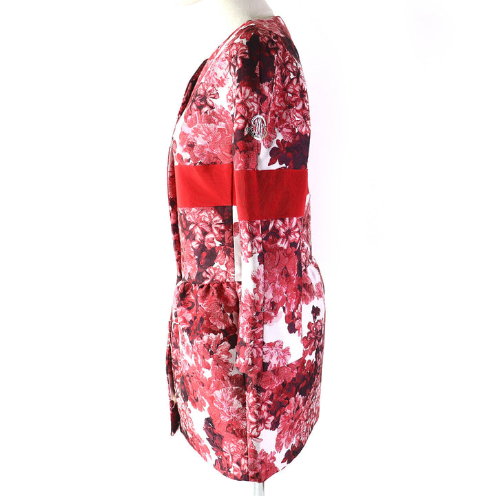 Pristine MONCLER GAMME ROUGE collarless jacket SOPHE 100% silk lining, Women 0
