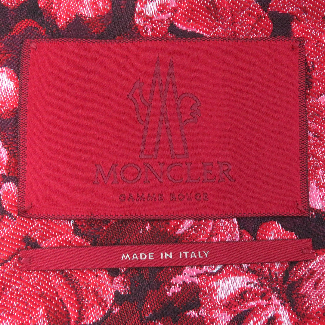Pristine MONCLER GAMME ROUGE collarless jacket SOPHE 100% silk lining, Women 0