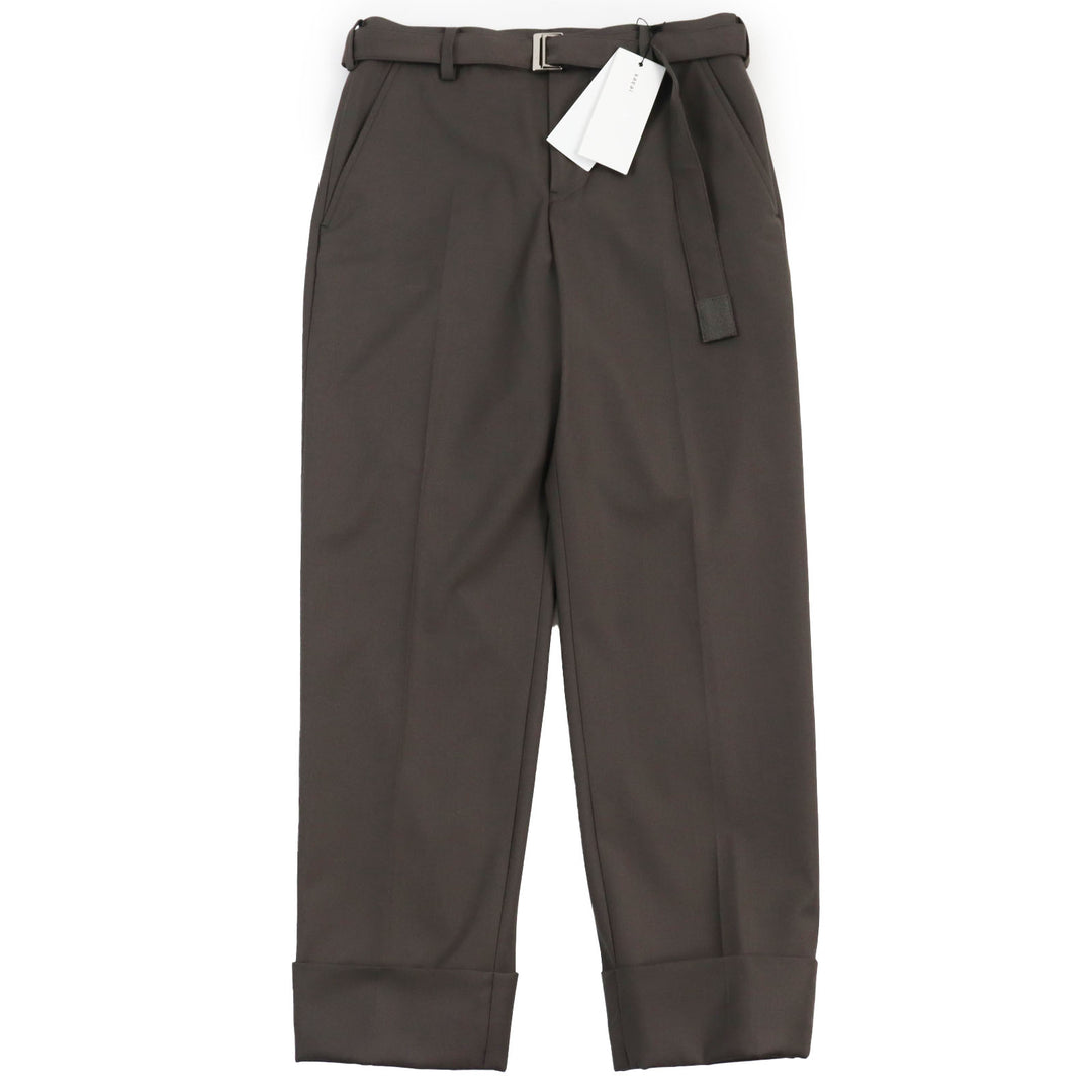 Discounted Pristine Sacai Pants Suiting Pants Belted slacks Brown wool mens 1 23-03034M