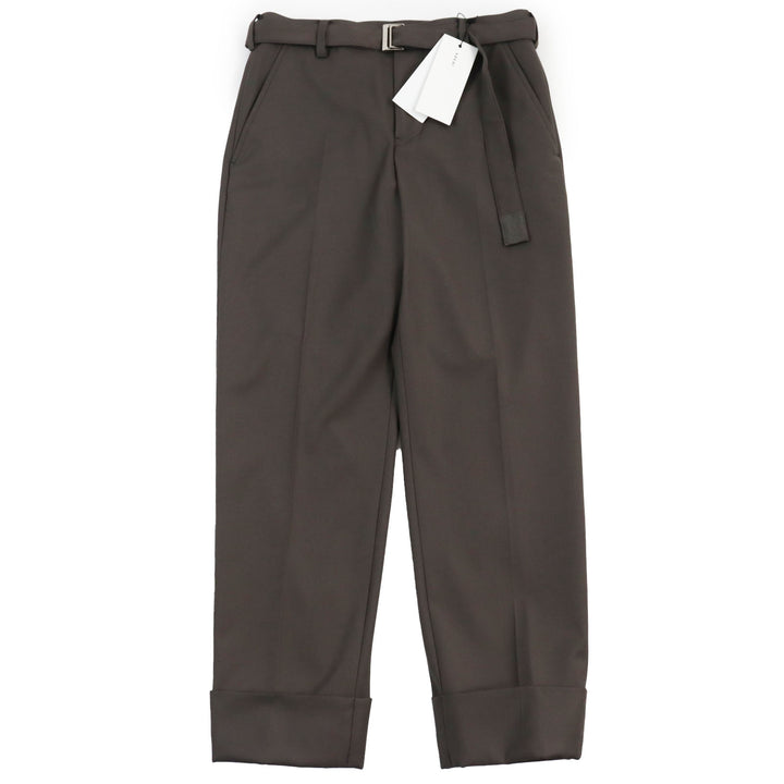 Discounted Pristine Sacai Pants Suiting Pants Belted slacks Brown wool mens 1 23-03034M
