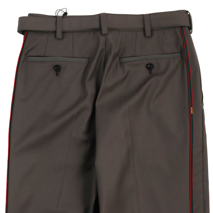 Discounted Pristine Sacai Pants Suiting Pants Belted slacks Brown wool mens 1 23-03034M