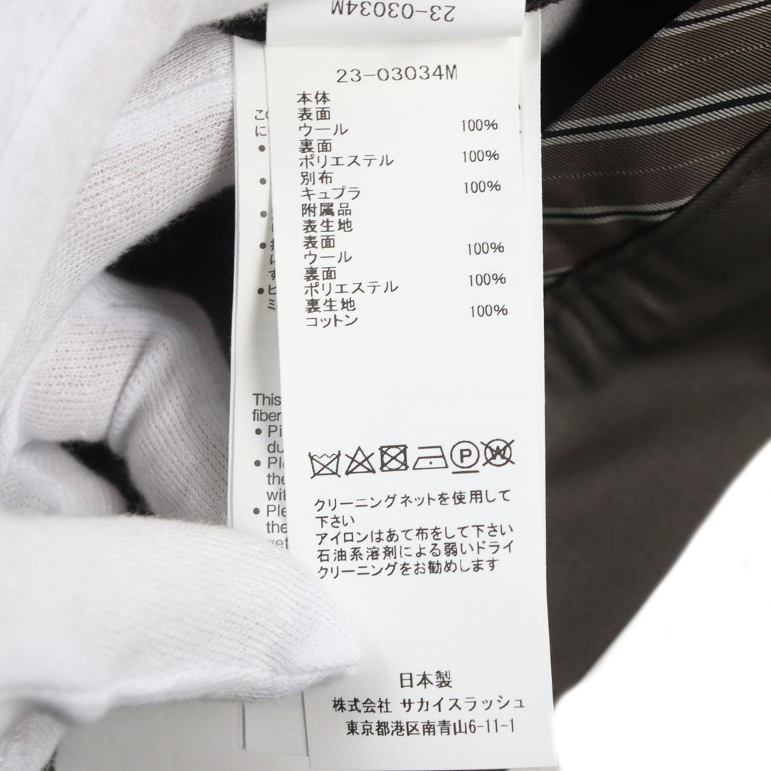 Discounted Pristine Sacai Pants Suiting Pants Belted slacks Brown wool mens 1 23-03034M