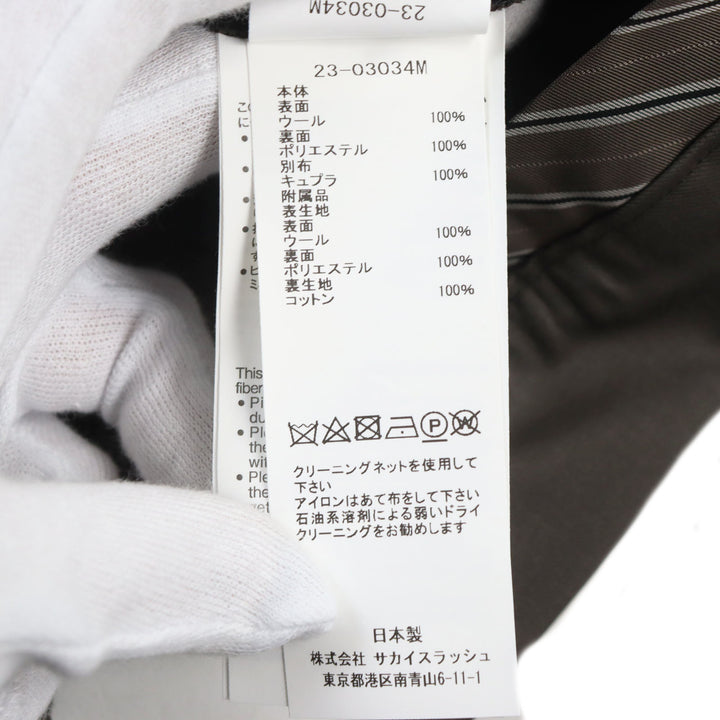 Discounted Pristine Sacai Pants Suiting Pants Belted slacks Brown wool mens 1 23-03034M