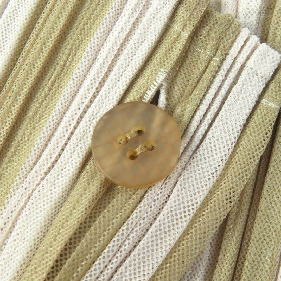 Excellent PLEATS PLEASE cardigan Stripe Pattern Layered Design Beige 3