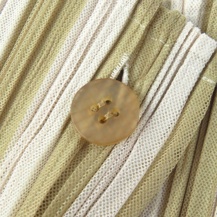 Excellent PLEATS PLEASE cardigan Stripe Pattern Layered Design Beige 3