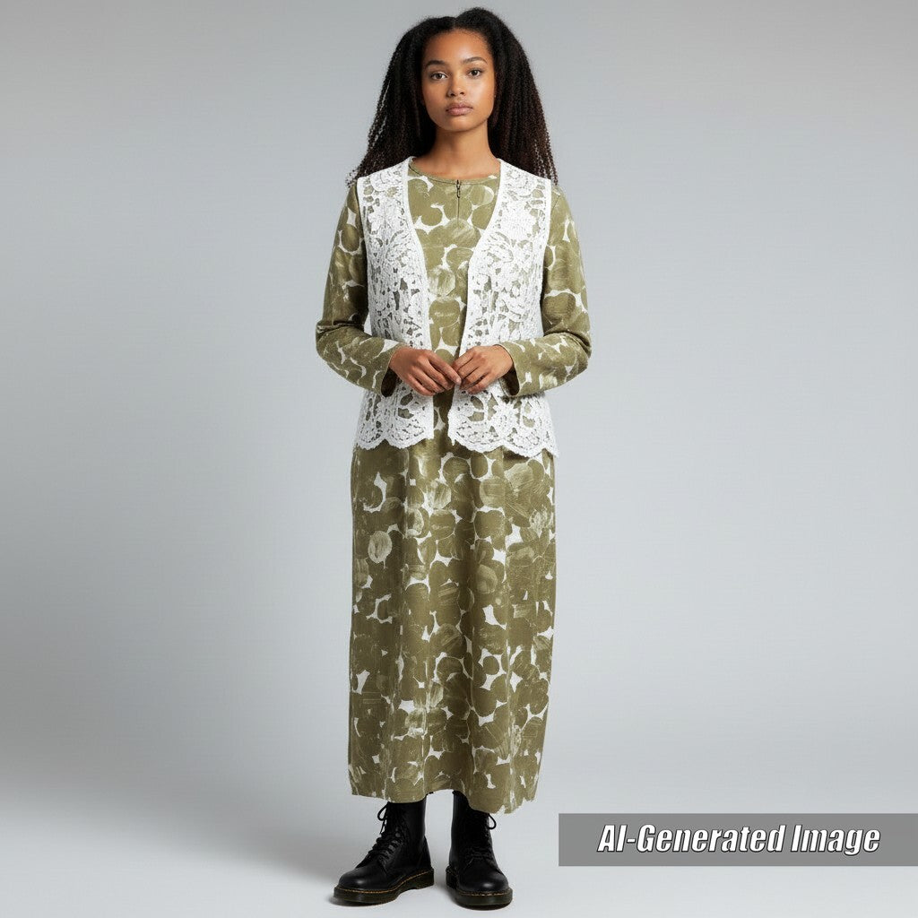 Discounted Excellent mina perhonen one piece le lac Georgette Print Raglan Sleeve Dress 38