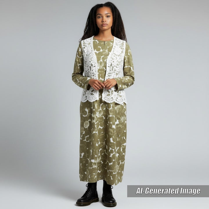 Discounted Excellent mina perhonen one piece le lac Georgette Print Raglan Sleeve Dress 38