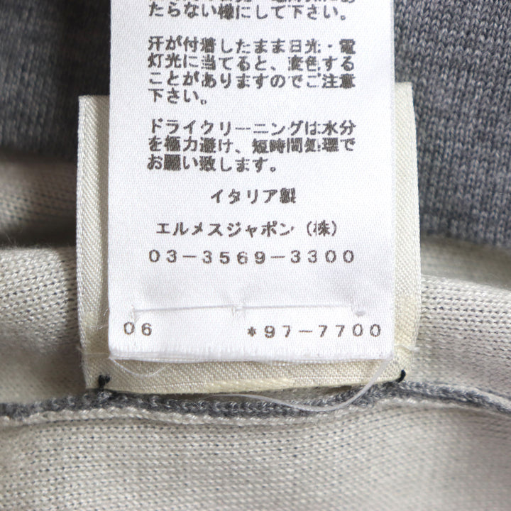 Excellent HERMES one piece Jungle love mock neck knit gray cashmere Women 34