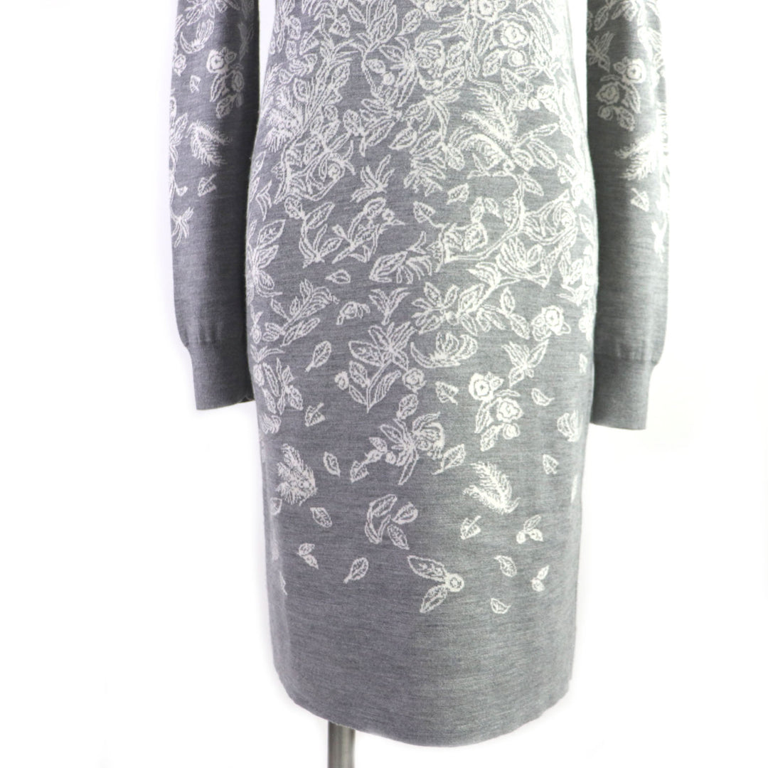 Excellent HERMES one piece Jungle love mock neck knit gray cashmere Women 34