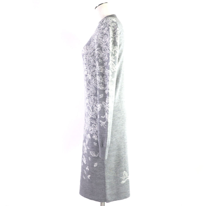 Excellent HERMES one piece Jungle love mock neck knit gray cashmere Women 34