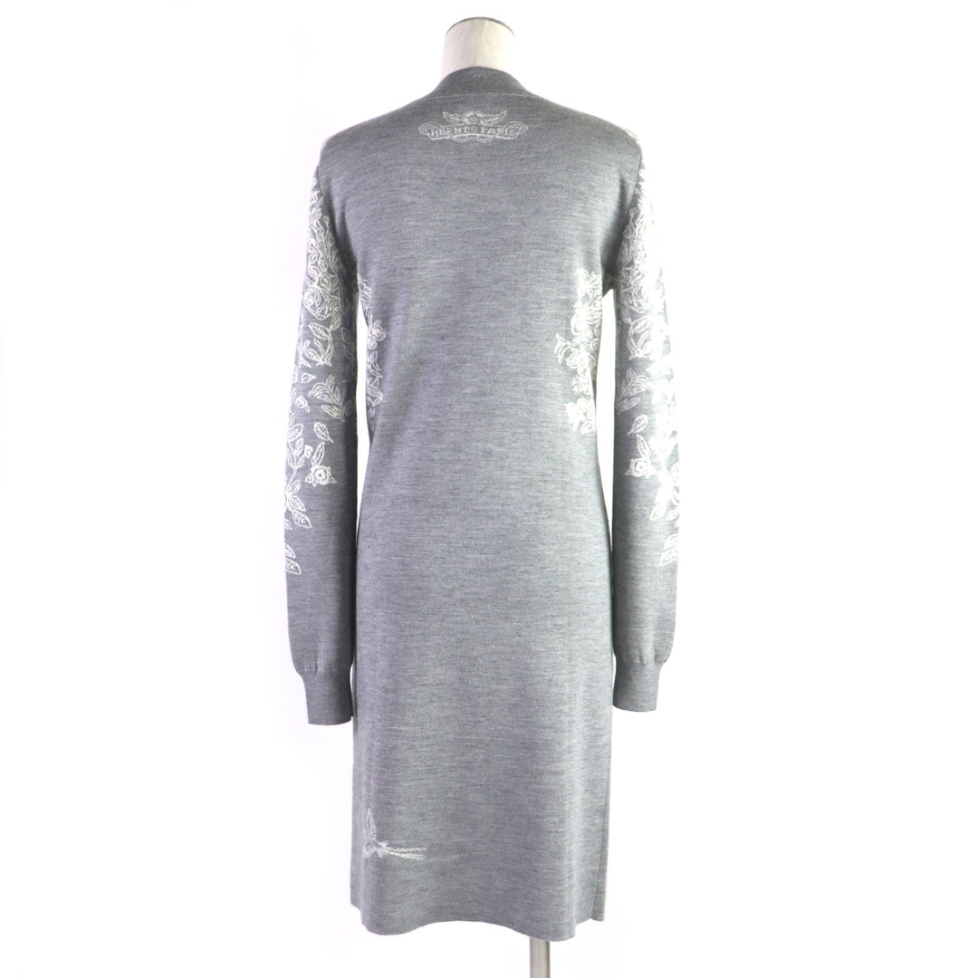 Excellent HERMES one piece Jungle love mock neck knit gray cashmere Women 34