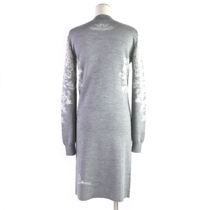 Excellent HERMES one piece Jungle love mock neck knit gray cashmere Women 34