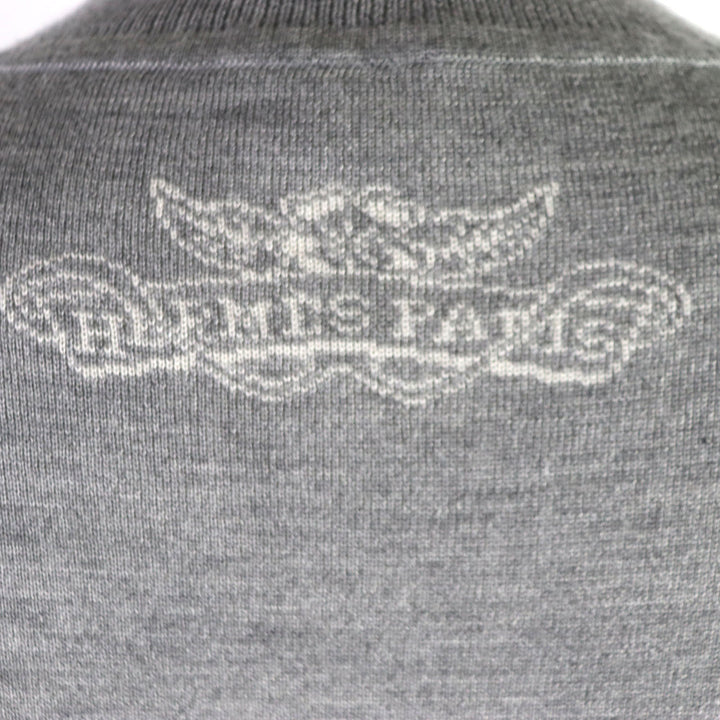 Excellent HERMES one piece Jungle love mock neck knit gray cashmere Women 34