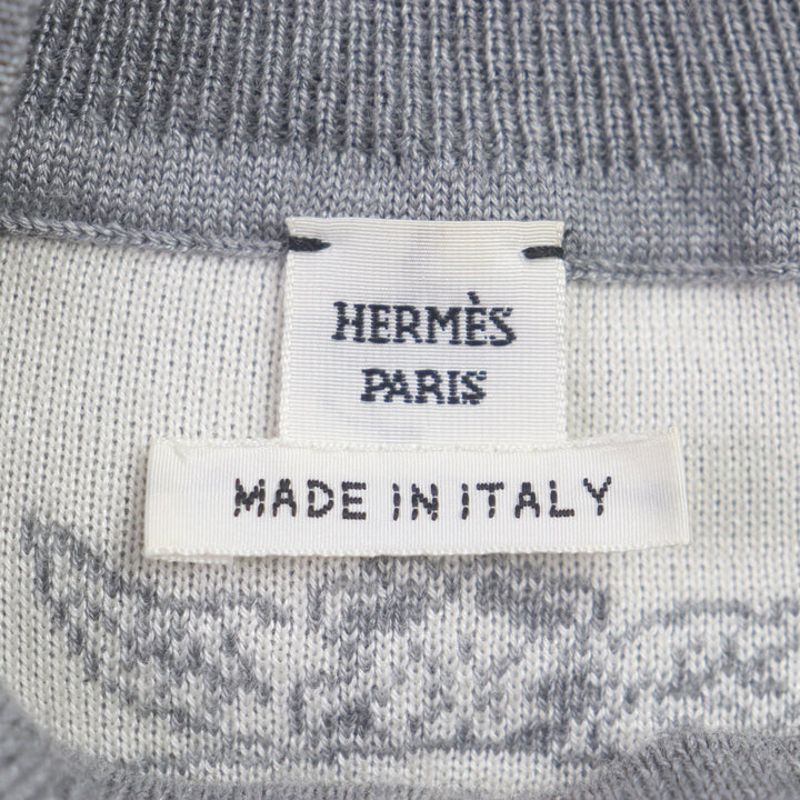 Excellent HERMES one piece Jungle love mock neck knit gray cashmere Women 34