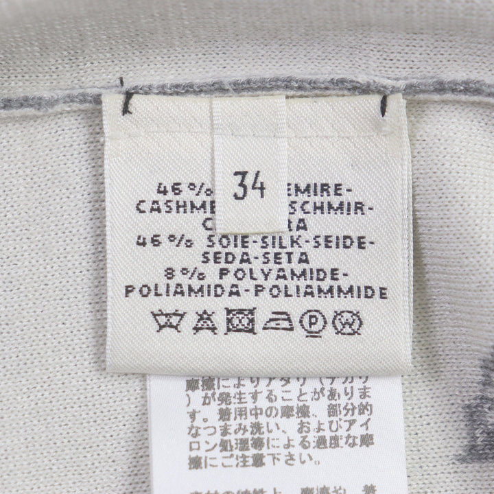 Excellent HERMES one piece Jungle love mock neck knit gray cashmere Women 34
