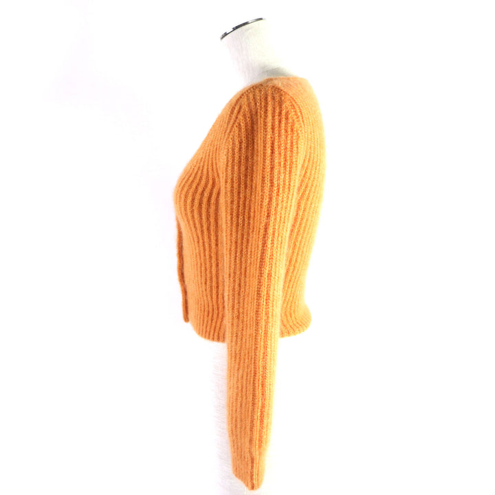 Discounted Excellent CELINE cardigan Cropped knit Orange mohair Women XS 2A38T377N