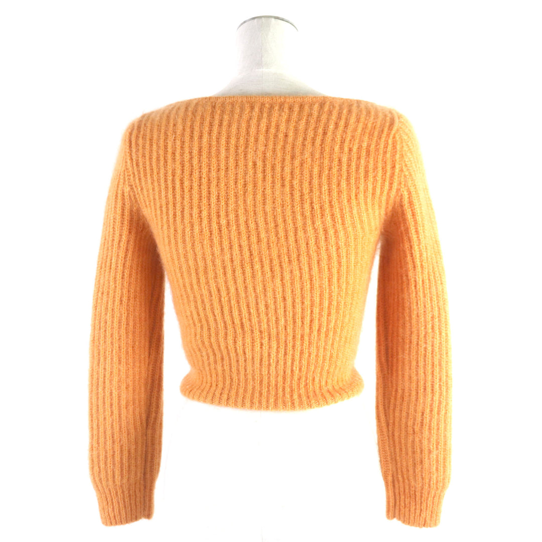 Discounted Excellent CELINE cardigan Cropped knit Orange mohair Women XS 2A38T377N
