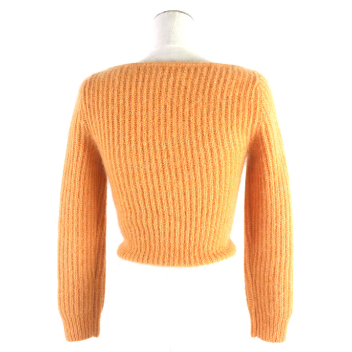 Discounted Excellent CELINE cardigan Cropped knit Orange mohair Women XS 2A38T377N