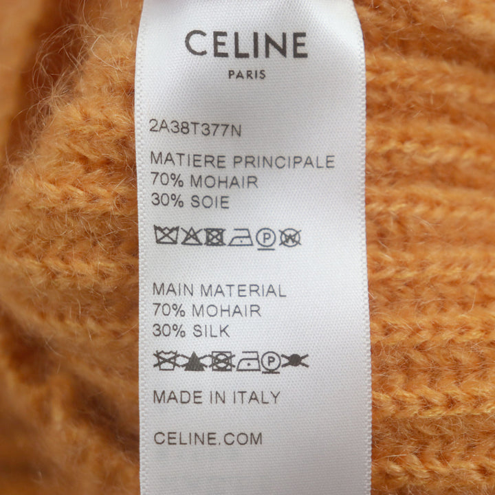 Discounted Excellent CELINE cardigan Cropped knit Orange mohair Women XS 2A38T377N