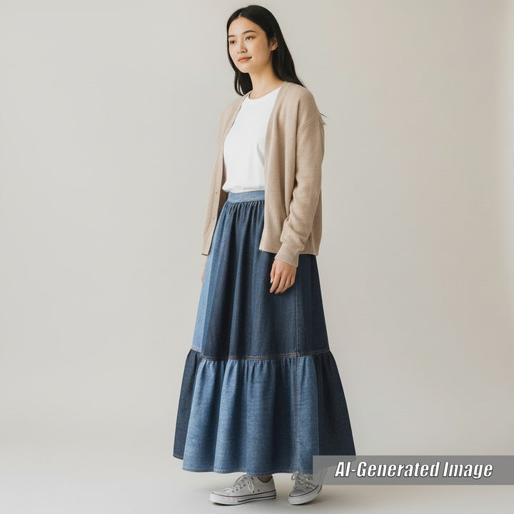 Discounted Great Christian Dior flare skirt Patchwork design cotton