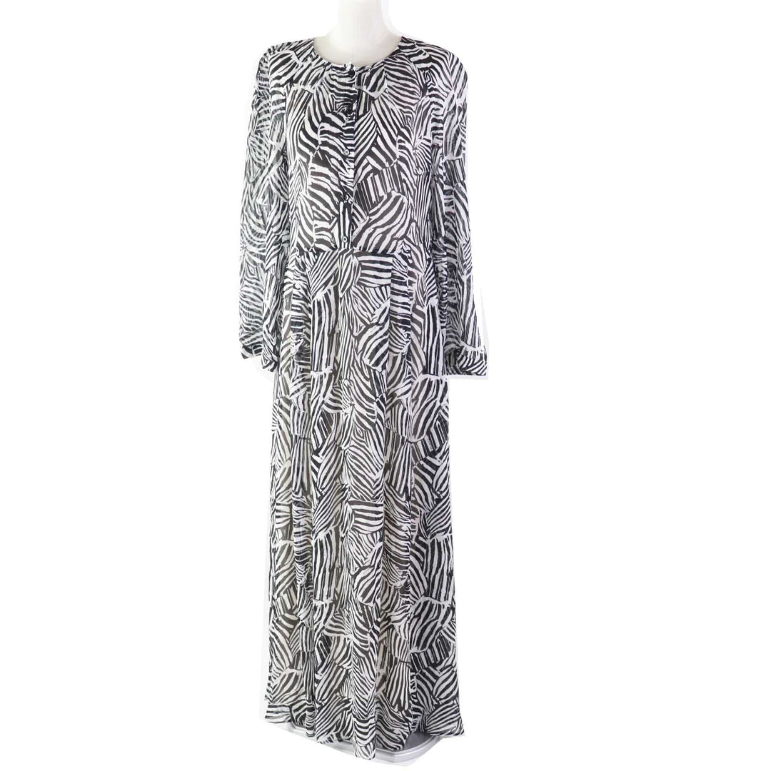 Discounted Pristine Missoni one piece Zebra Pattern See-through Super Long Black White 40