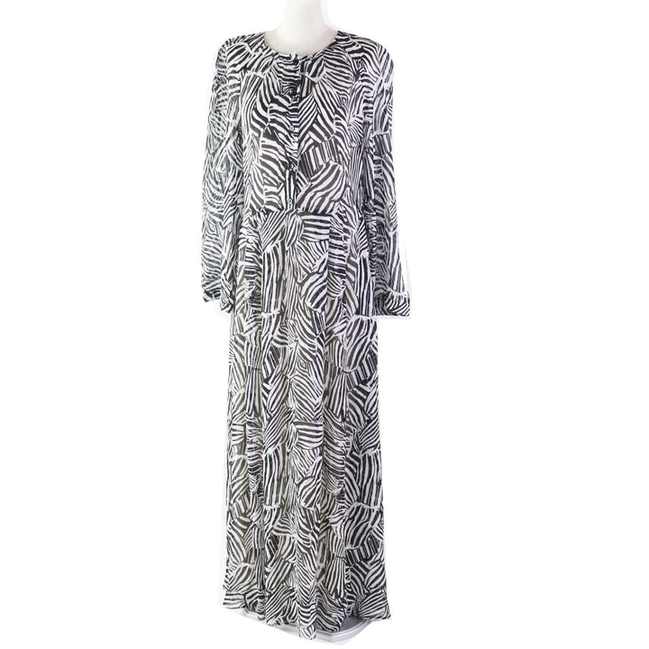 Discounted Pristine Missoni one piece Zebra Pattern See-through Super Long Black White 40