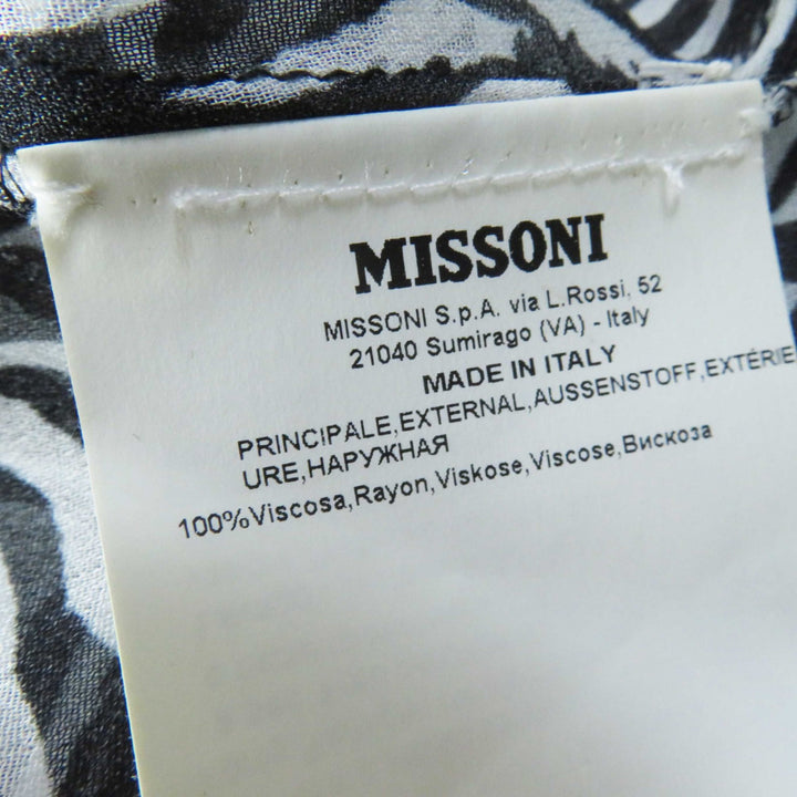 Discounted Pristine Missoni one piece Zebra Pattern See-through Super Long Black White 40