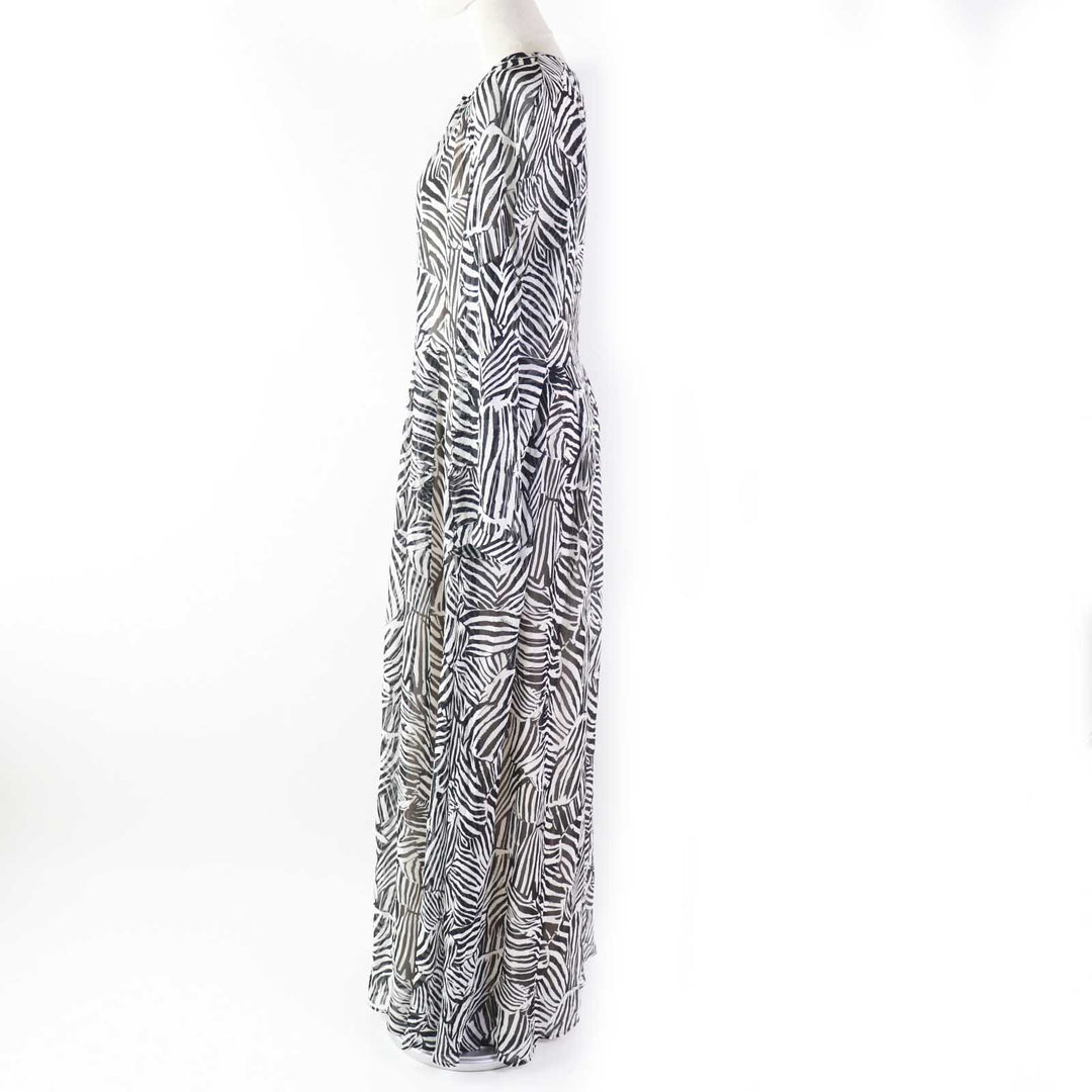 Discounted Pristine Missoni one piece Zebra Pattern See-through Super Long Black White 40